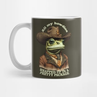 Vintage funny animal cowboy frog howdy western lingo Mug